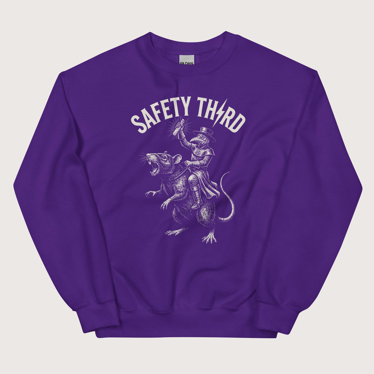 Purple Plague Doctor Safety Third Sweatshirt - history buff gift by HistoHead