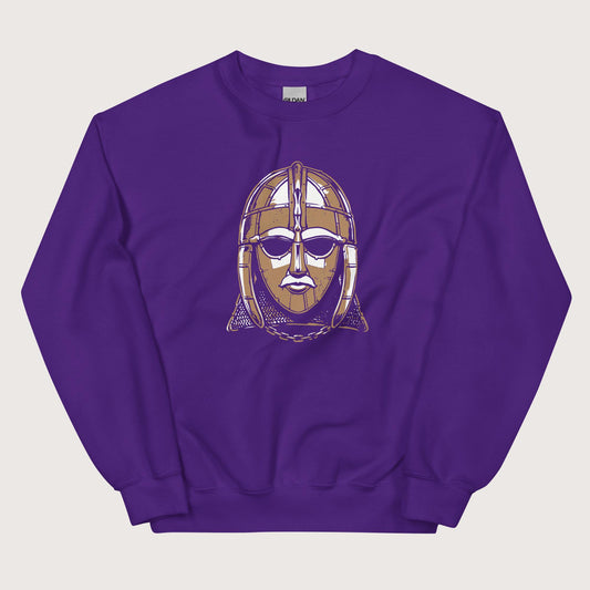 Purple Sutton Hoo Helmet Sweatshirt - history buff gift by HistoHead