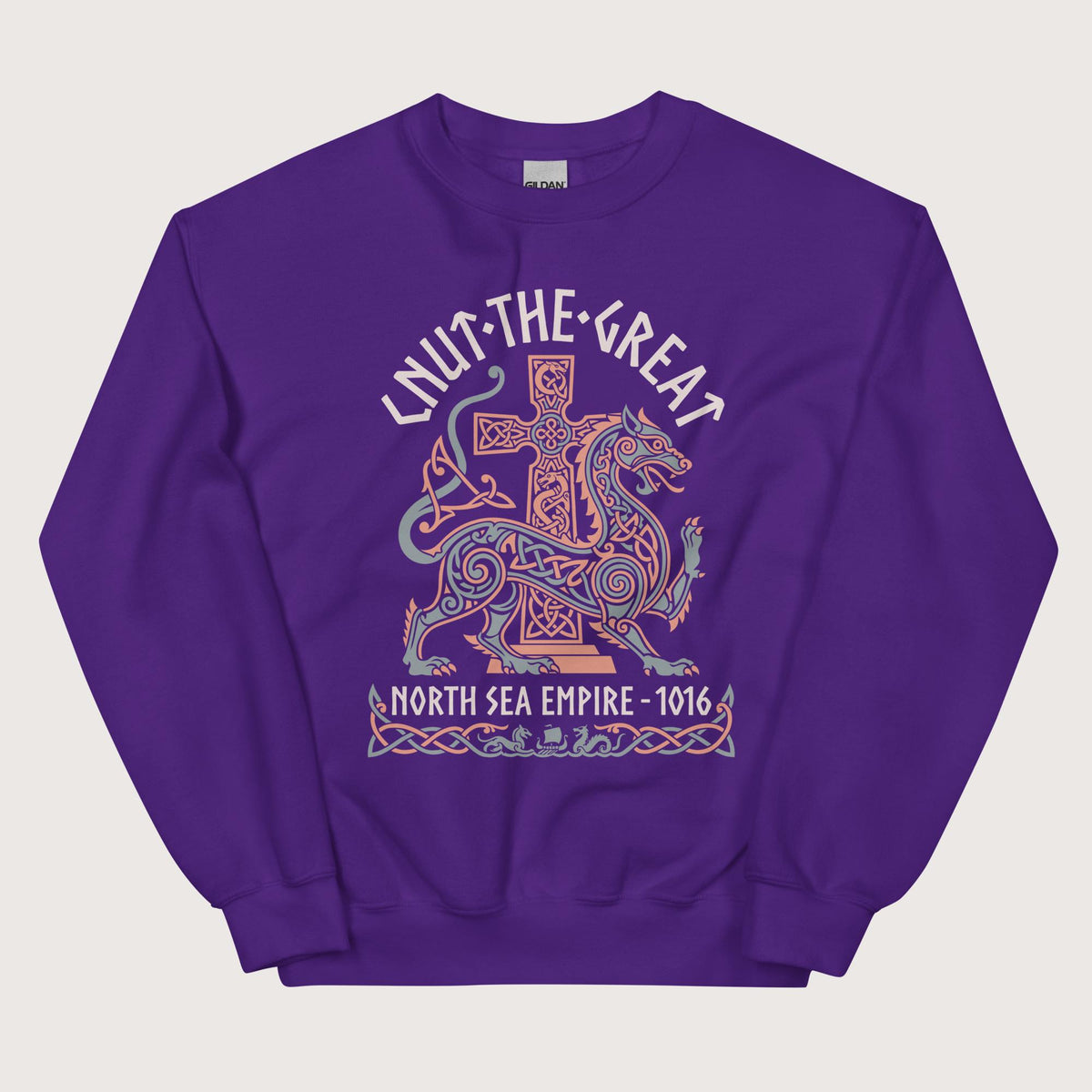 Purple Cnut the Great Sweatshirt - history buff gift by HistoHead
