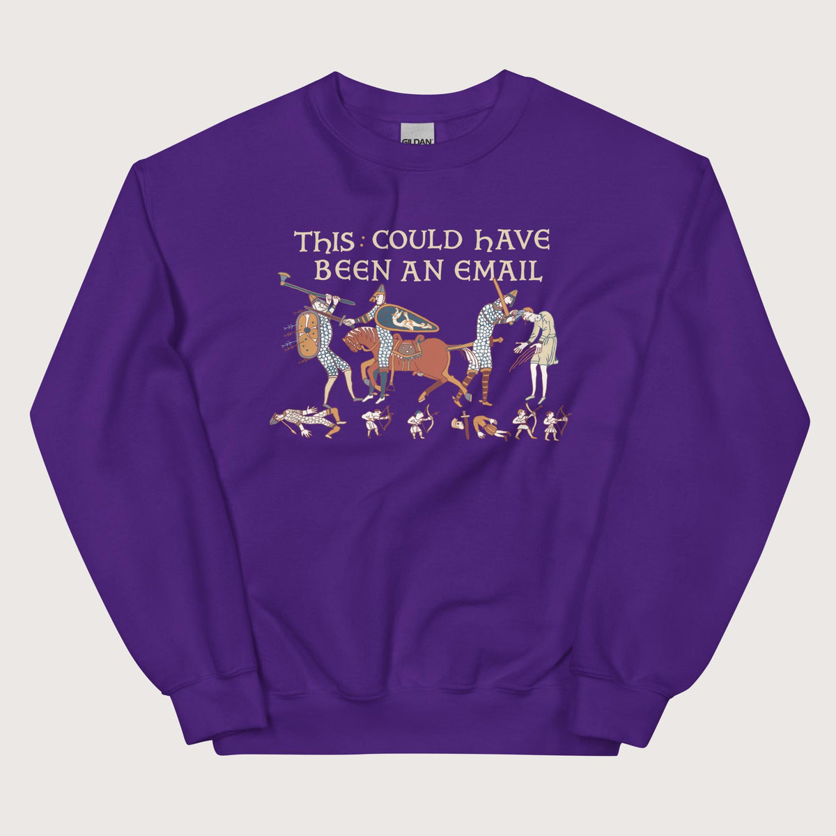Purple Bayeux Tapestry This Could Have Been an Email Sweatshirt - history buff gift by HistoHead