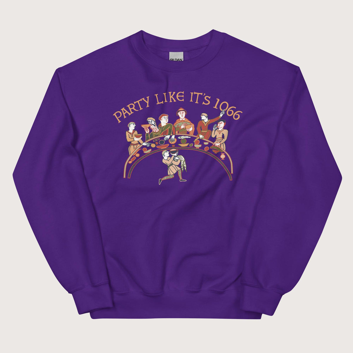 Purple Bayeux Tapestry Party Like It's 1066 Sweatshirt - history buff gift by HistoHead