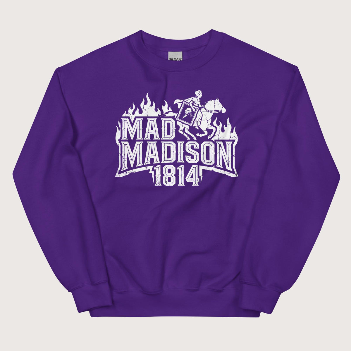 Purple Mad Madison Sweatshirt - history buff gift by HistoHead