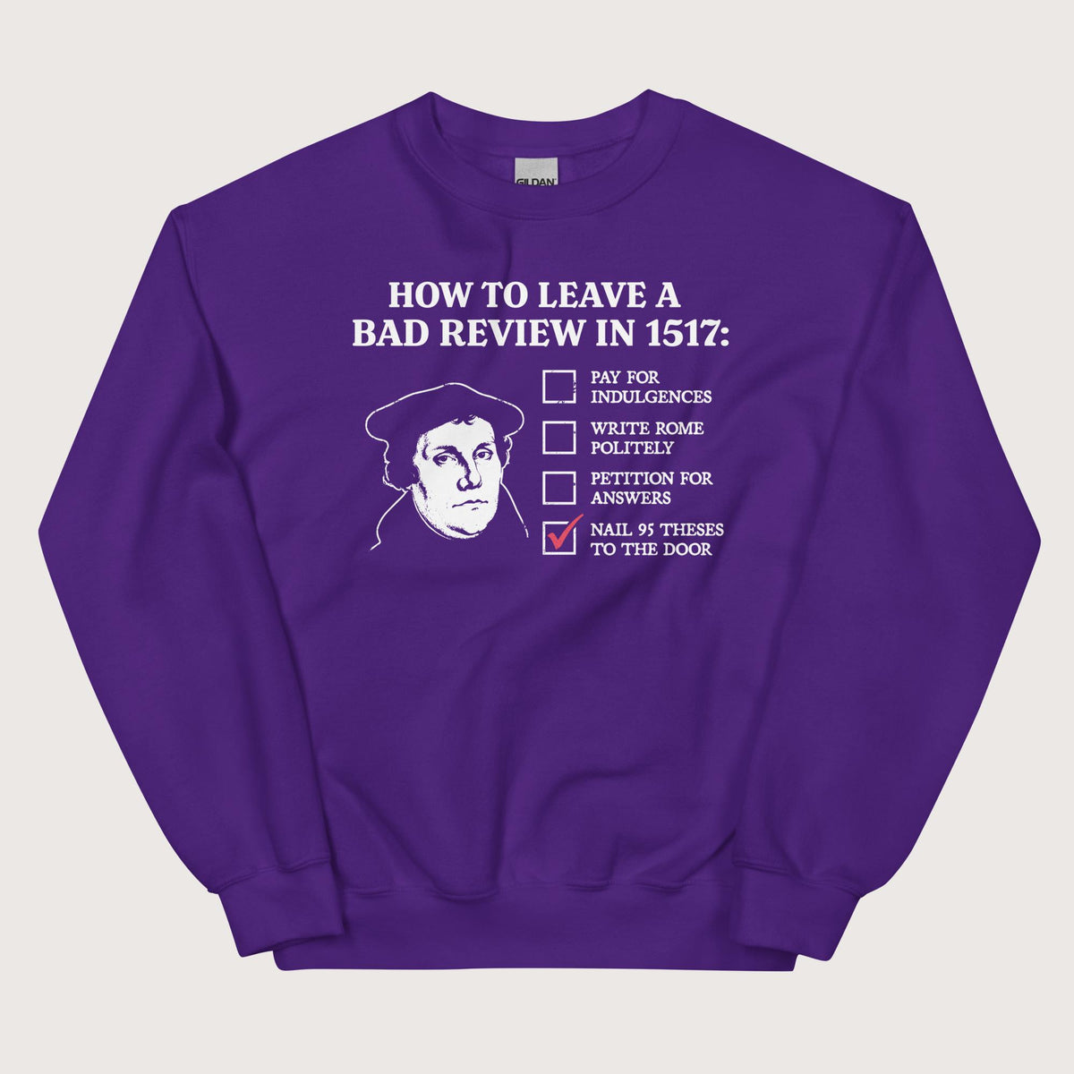 Purple Martin Luther's Conflict Resolution Sweatshirt - history buff gift by HistoHead