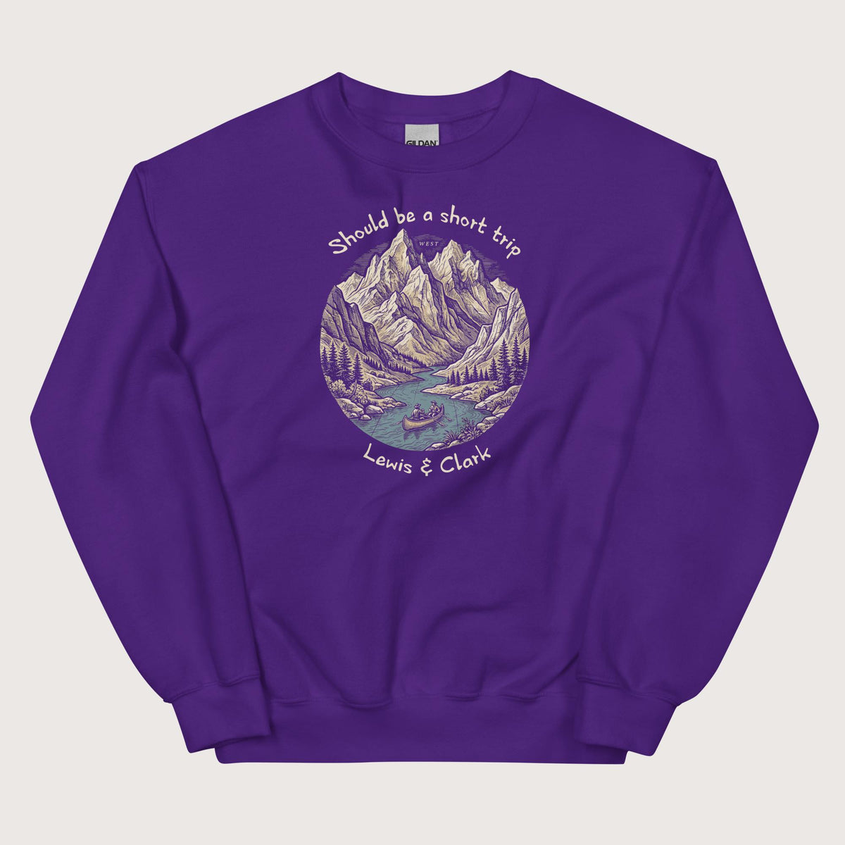 Purple Lewis & Clark Short Trip Sweatshirt - history buff gift by HistoHead