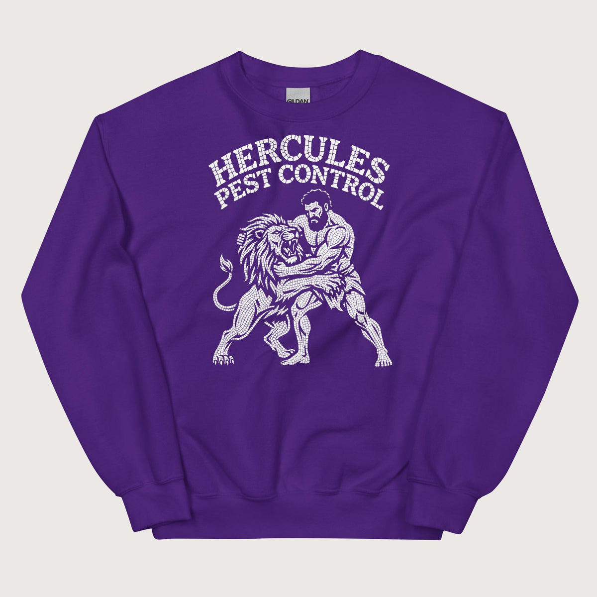 Purple Hercules Pest Control Sweatshirt - history buff gift by HistoHead