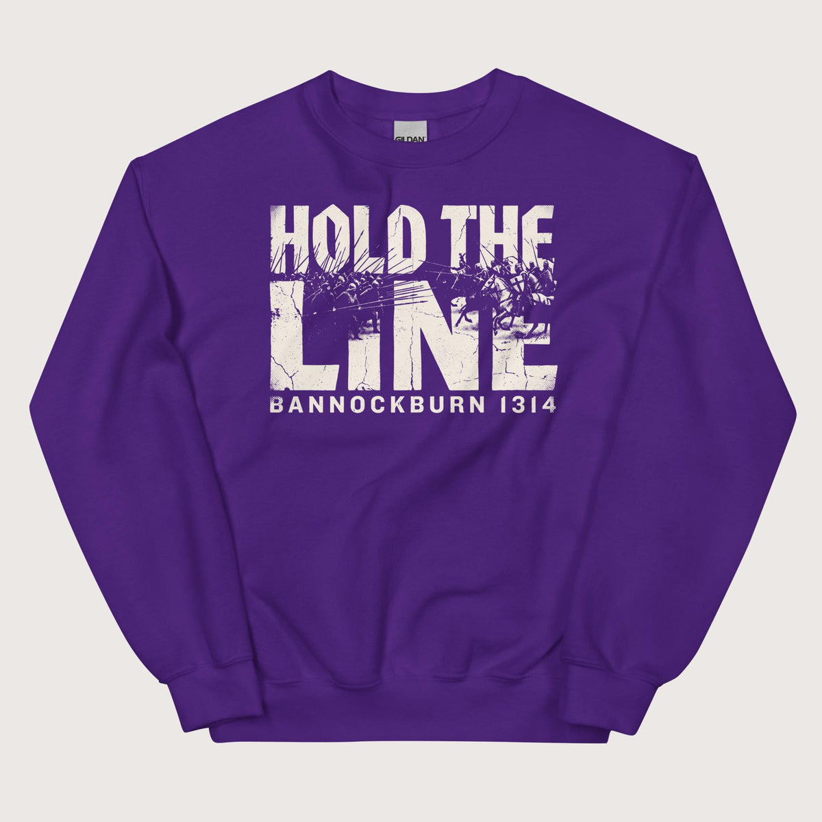Purple Hold The Line Bannockburn 1314 Sweatshirt - history buff gift by HistoHead