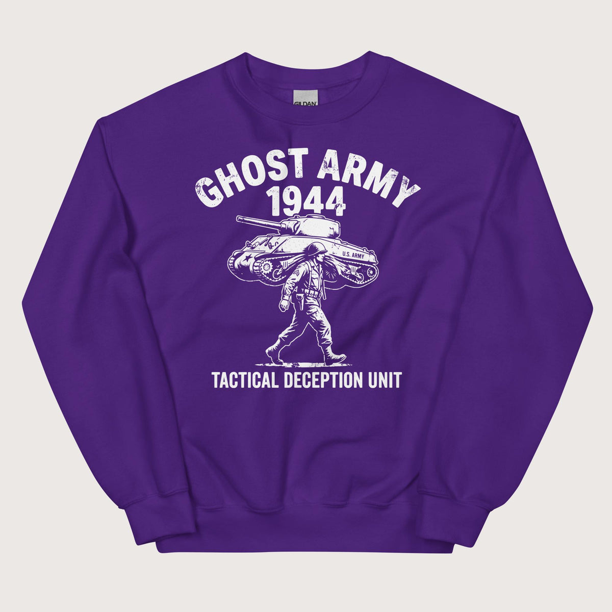 Purple Ghost Army Sweatshirt - history buff gift by HistoHead