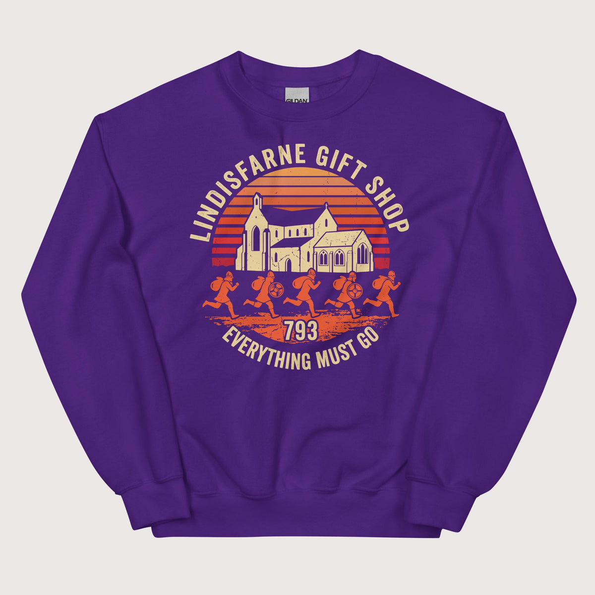 Purple Lindisfarne Gift Shop 793 Sweatshirt - history buff gift by HistoHead