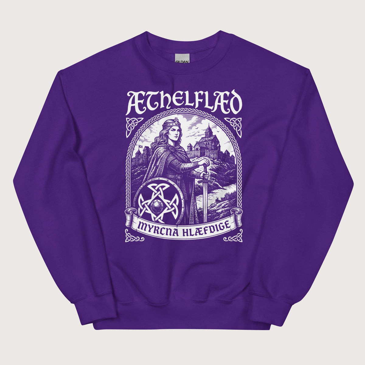 Purple Aethelflaed Lady of the Mercians Old English Sweatshirt - history buff gift by HistoHead