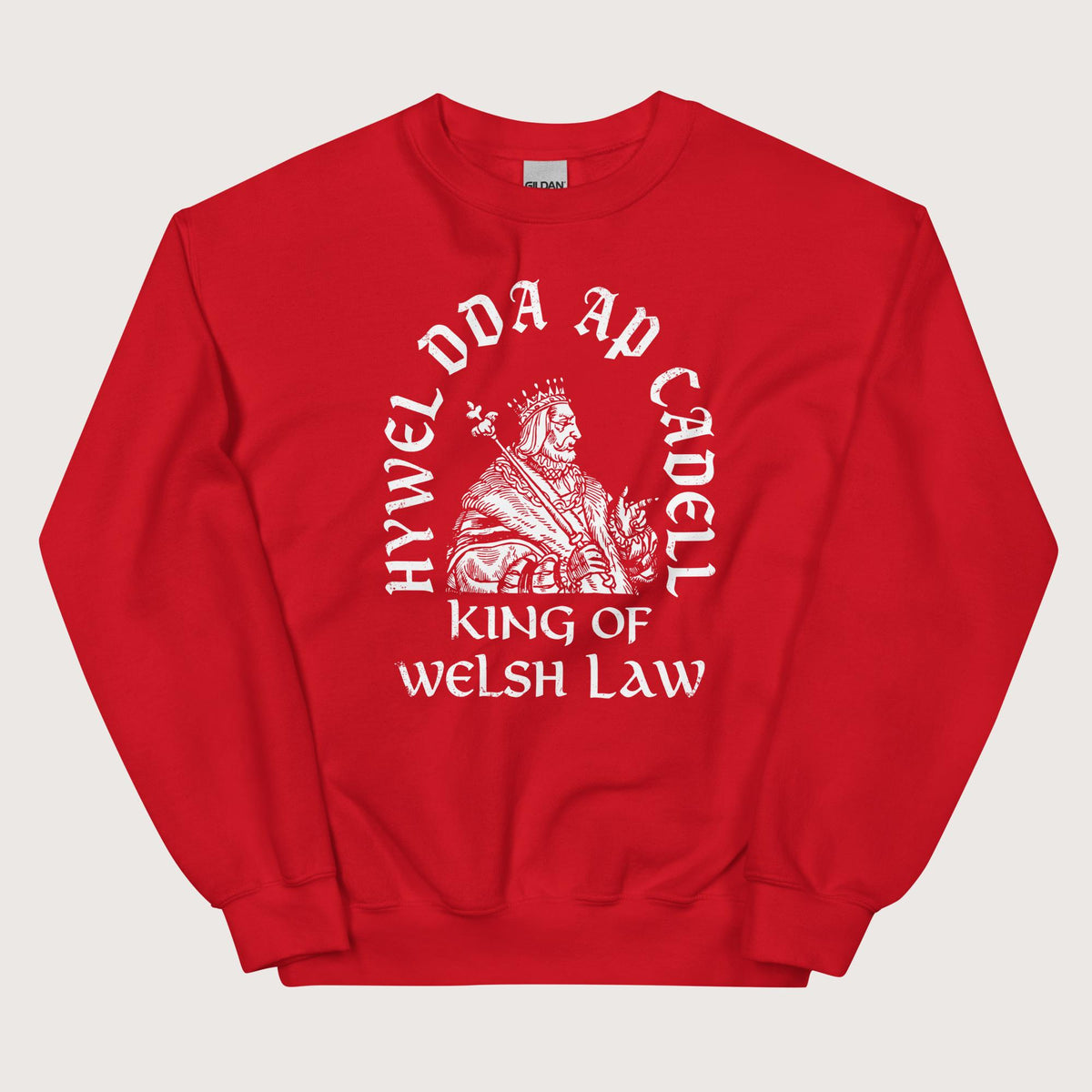 Red Hywel Dda King of Welsh Law Sweatshirt - history buff gift by HistoHead