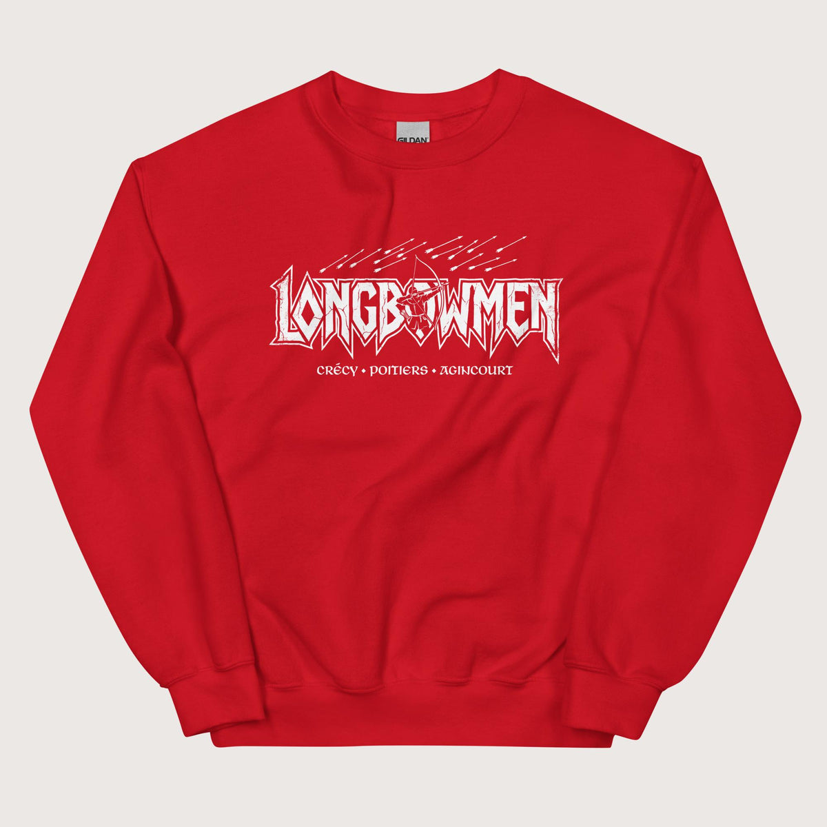 Red Longbowmen Sweatshirt - history buff gift by HistoHead