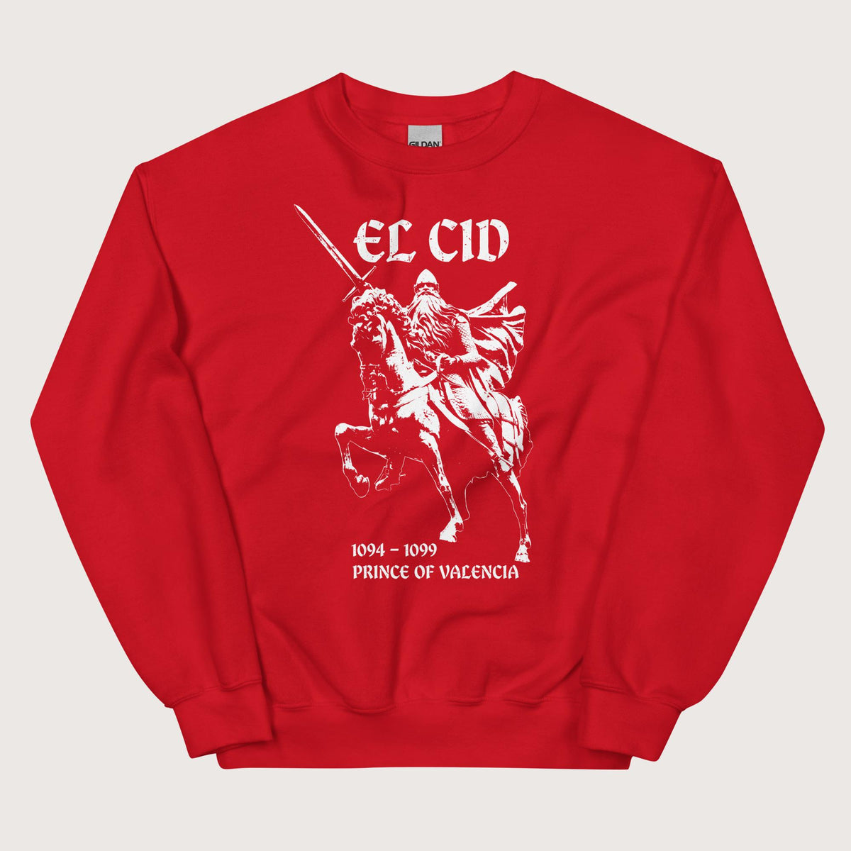 Red El Cid Prince of Valencia Sweatshirt - history buff gift by HistoHead