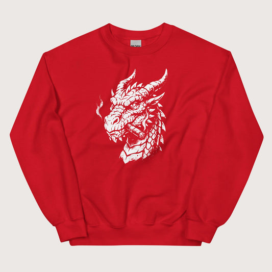 Red Smoking Dragon Sweatshirt - history buff gift by HistoHead
