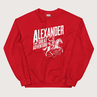 Red Alexander the Great Adventure Sweatshirt - history buff gift by HistoHead