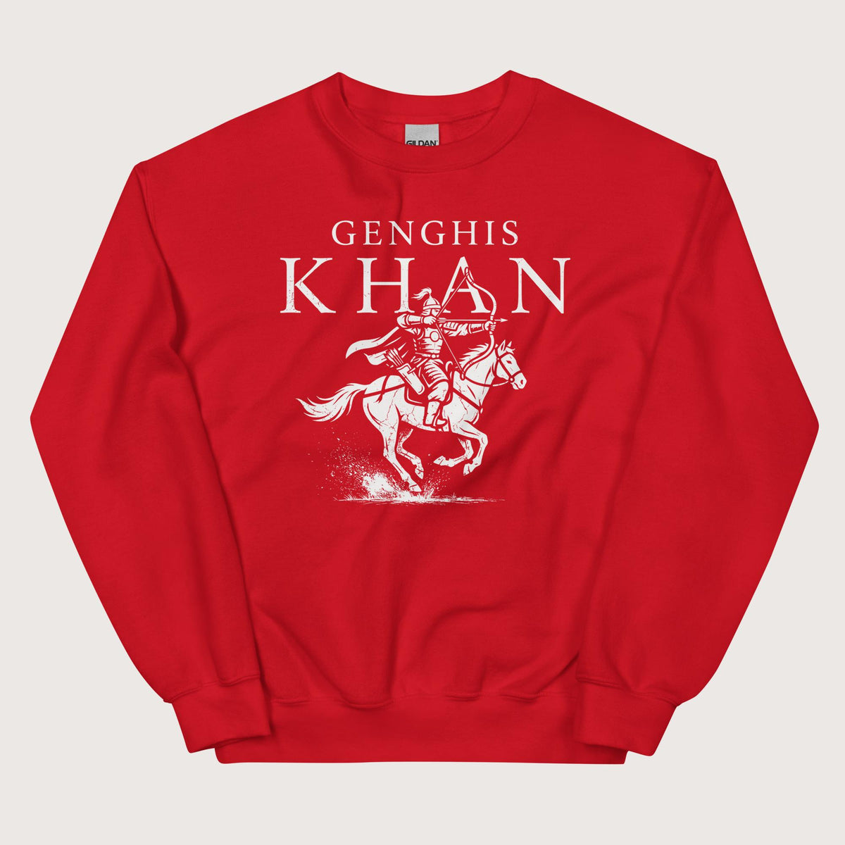 Red Genghis Khan Sweatshirt - history buff gift by HistoHead