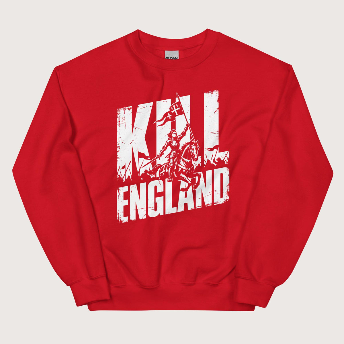 Red Joan of Arc Kill England Sweatshirt - history buff gift by HistoHead
