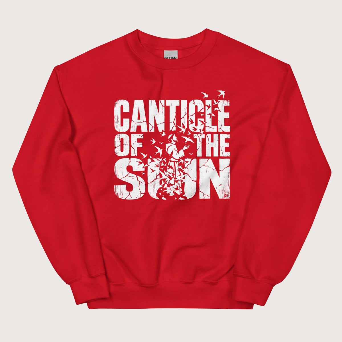 Red Canticle of the Sun Saint Francis of Assisi Birds Sweatshirt - history buff gift by HistoHead