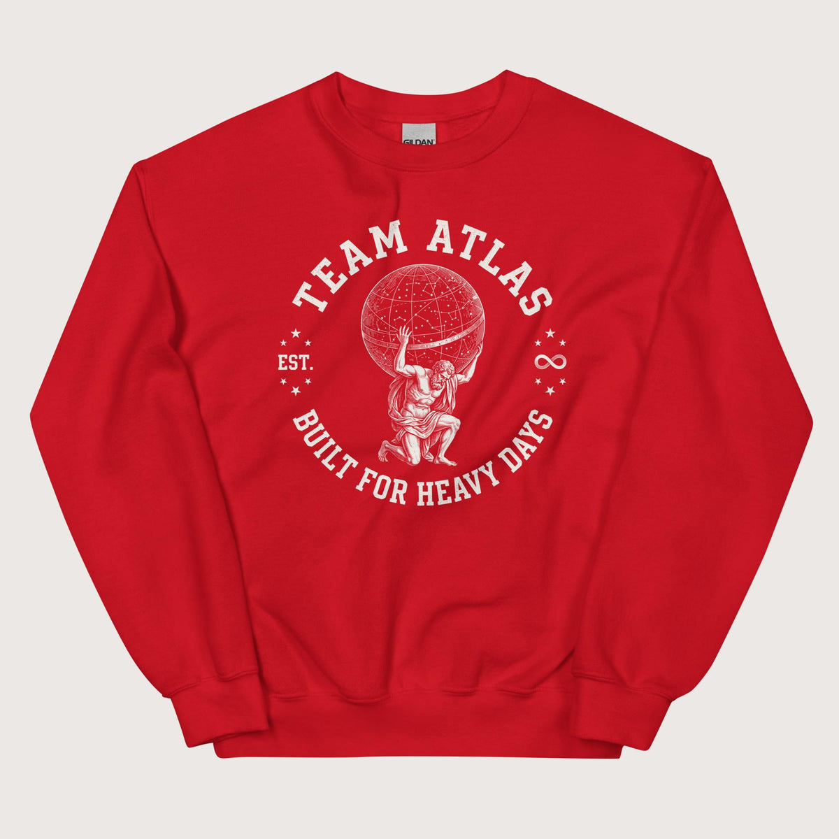 Red Team Atlas Built For Heavy Days Sweatshirt - history buff gift by HistoHead