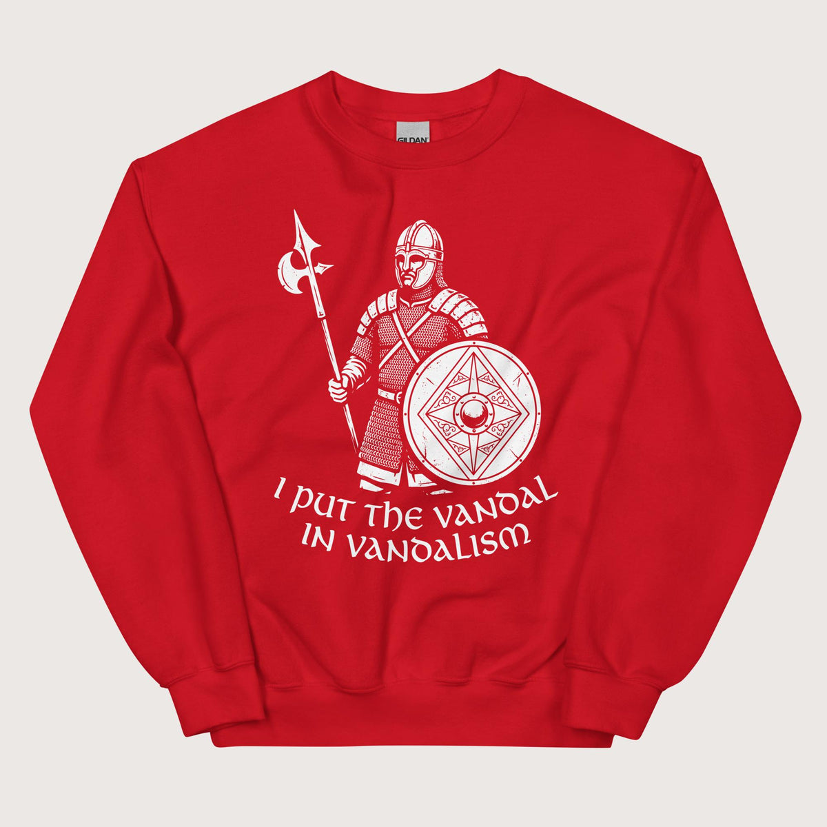 Red Vandal in Vandalism Sweatshirt - history buff gift by HistoHead
