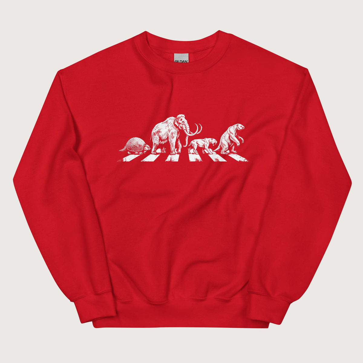 Red Pleistocene Road Sweatshirt - history buff gift by HistoHead