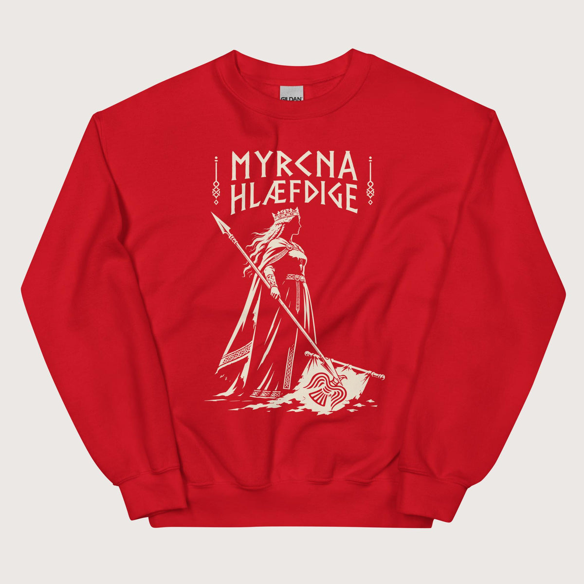 Red Æthelflæd Myrcna Hlæfdige Sweatshirt - history buff gift by HistoHead
