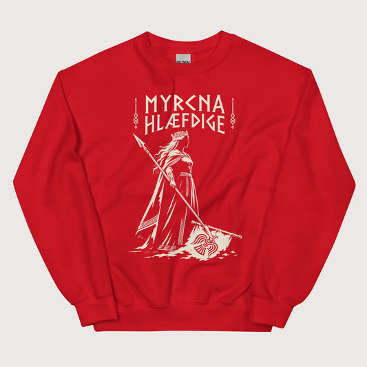 Red Æthelflæd Myrcna Hlæfdige Sweatshirt - history buff gift by HistoHead