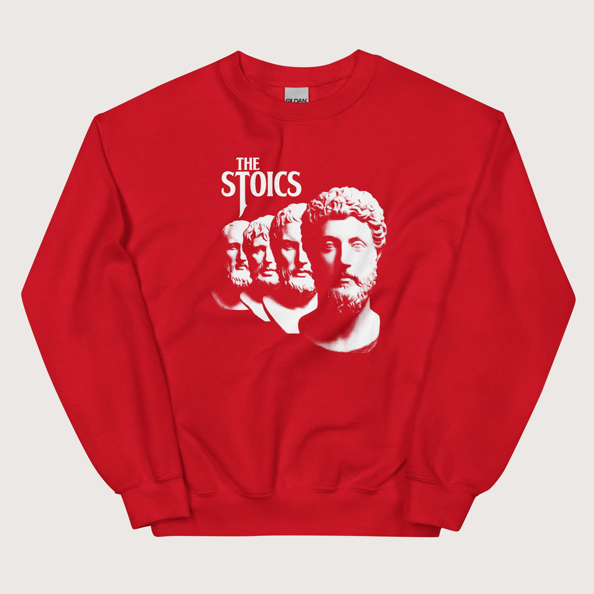Red The Stoics Band Sweatshirt - history buff gift by HistoHead