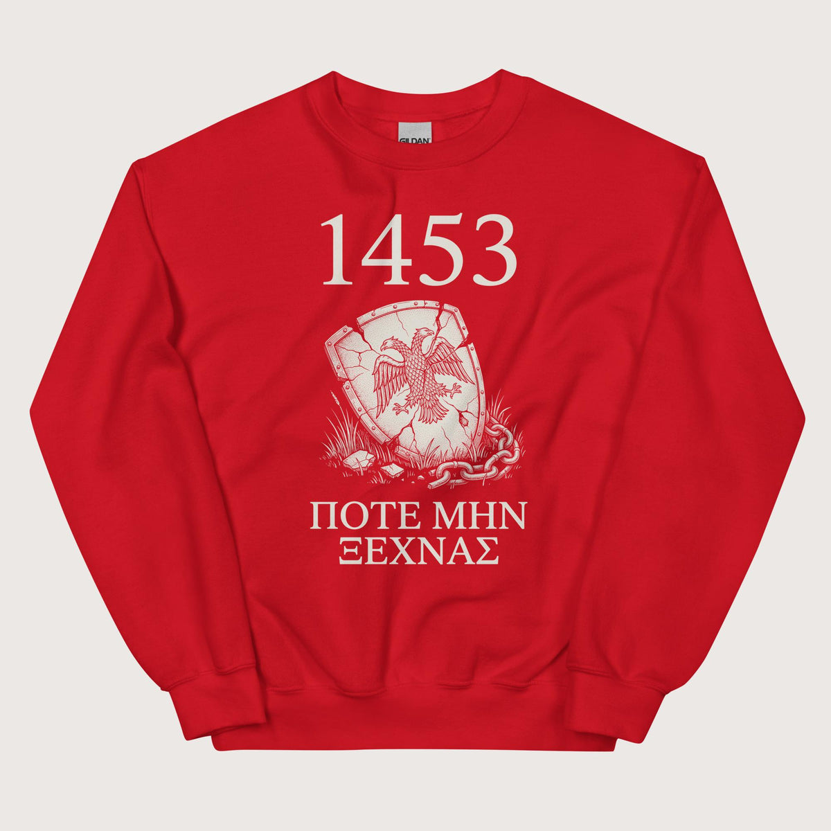 Red 1453 Never Forget Sweatshirt - history buff gift by HistoHead