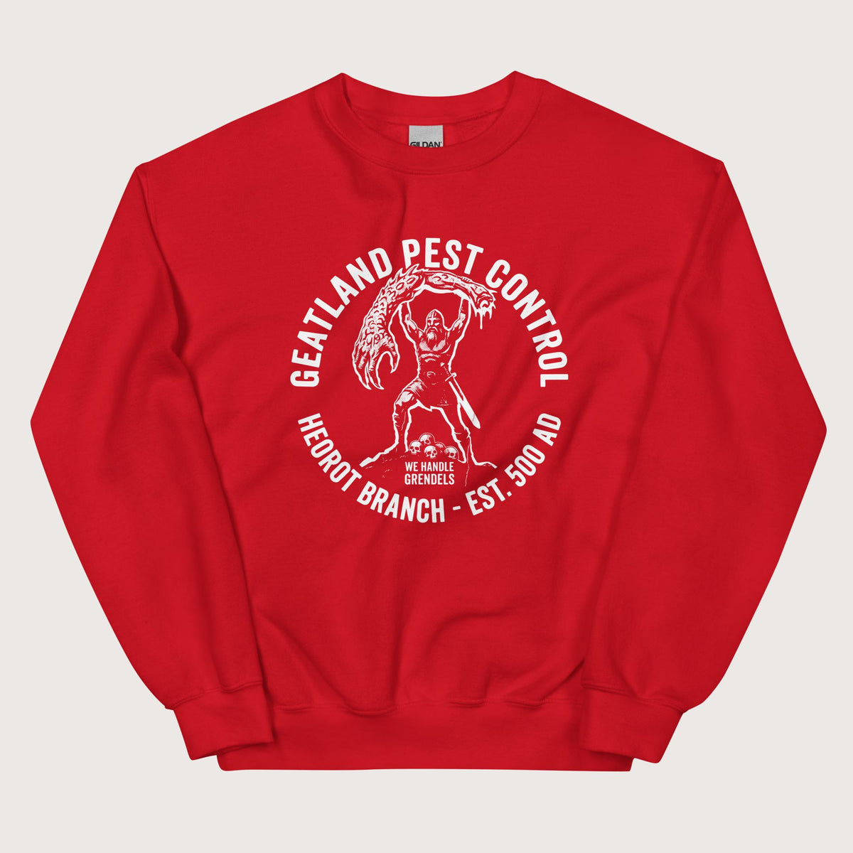 Red Geatland Pest Control Sweatshirt - history buff gift by HistoHead