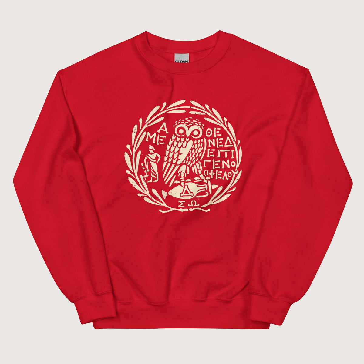 Red Owl of Athena 2 Sweatshirt - history buff gift by HistoHead