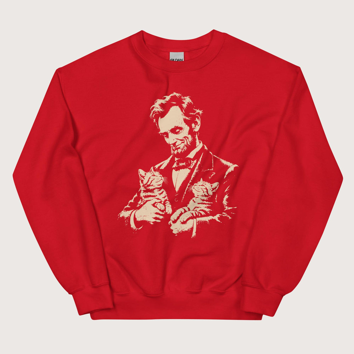 Red Lincoln's Cats Sweatshirt - history buff gift by HistoHead