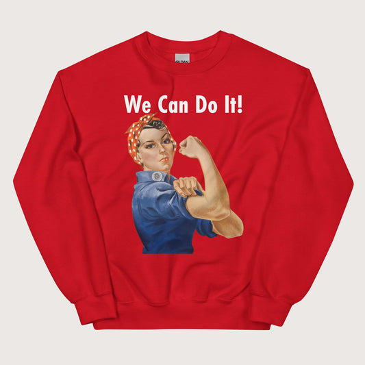 Red Rosie We Can Do It Sweatshirt - history buff gift by HistoHead