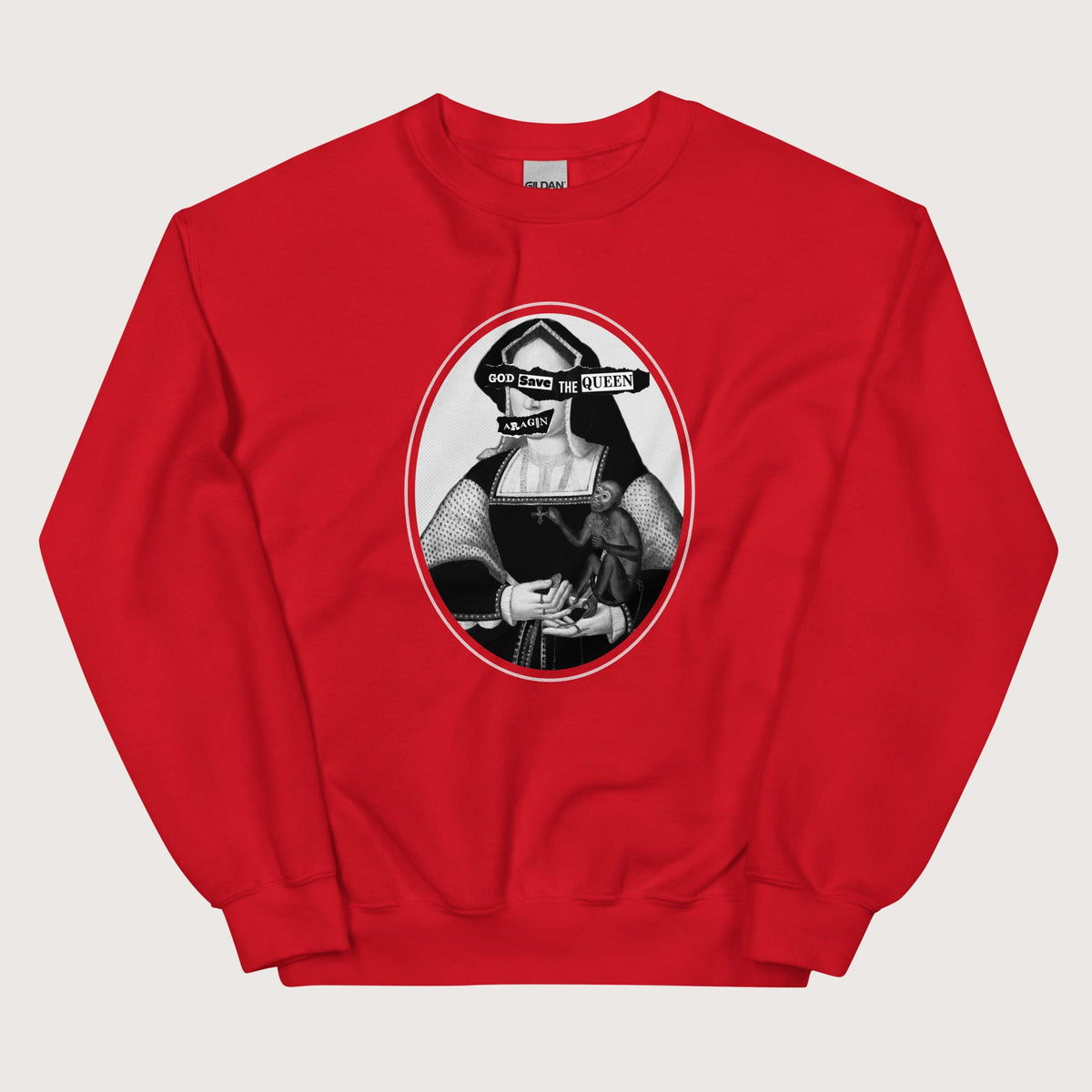 Red God Save the Queen Katherine of Aragon Sweatshirt - history buff gift by HistoHead