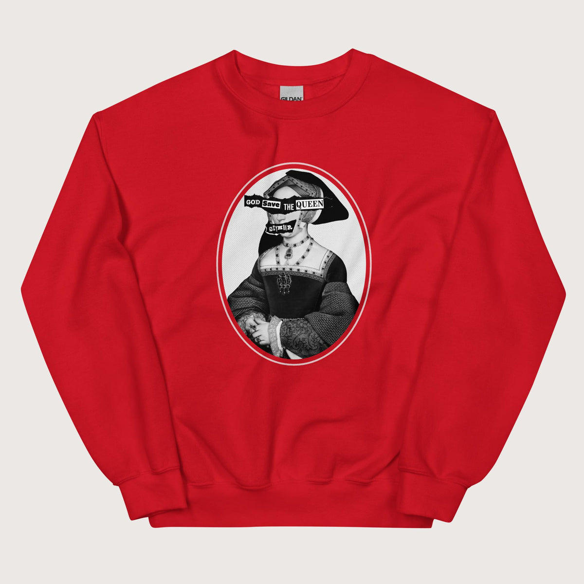 Red God Save the Queen Jane Seymour Sweatshirt - history buff gift by HistoHead