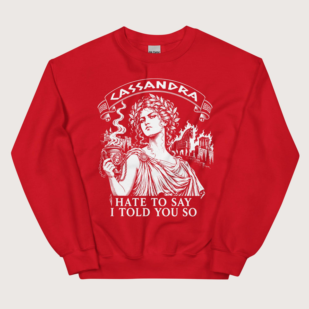 Red Cassandra Hate to Say I Told You So Sweatshirt - history buff gift by HistoHead