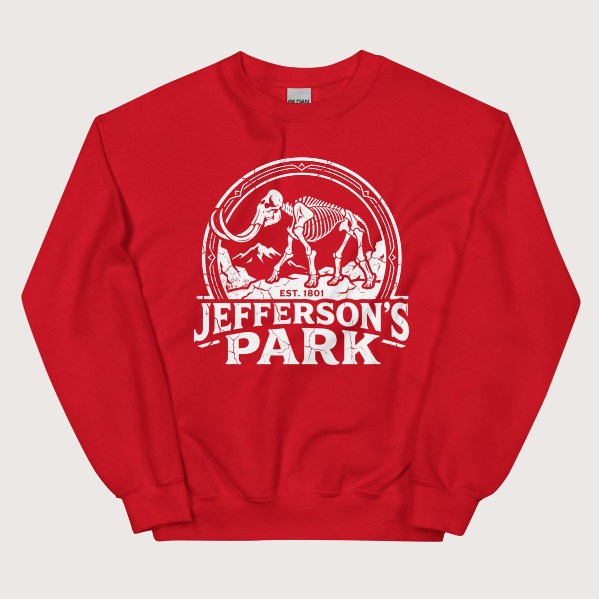 Red Jefferson's Park Sweatshirt - history buff gift by HistoHead
