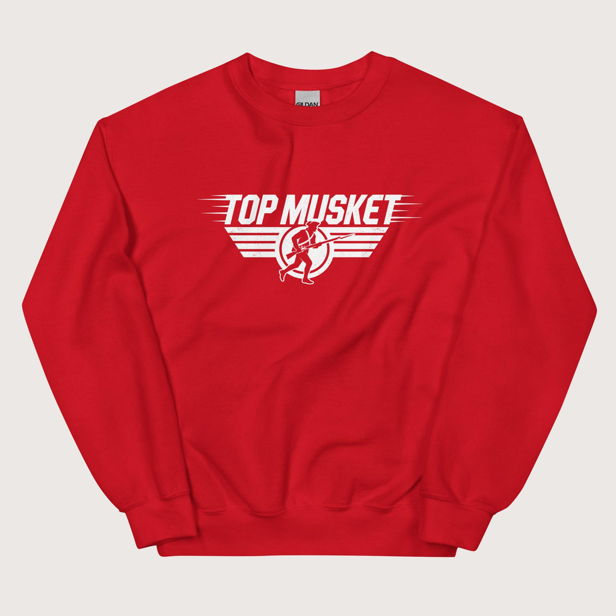 Red Top Musket Sweatshirt - history buff gift by HistoHead
