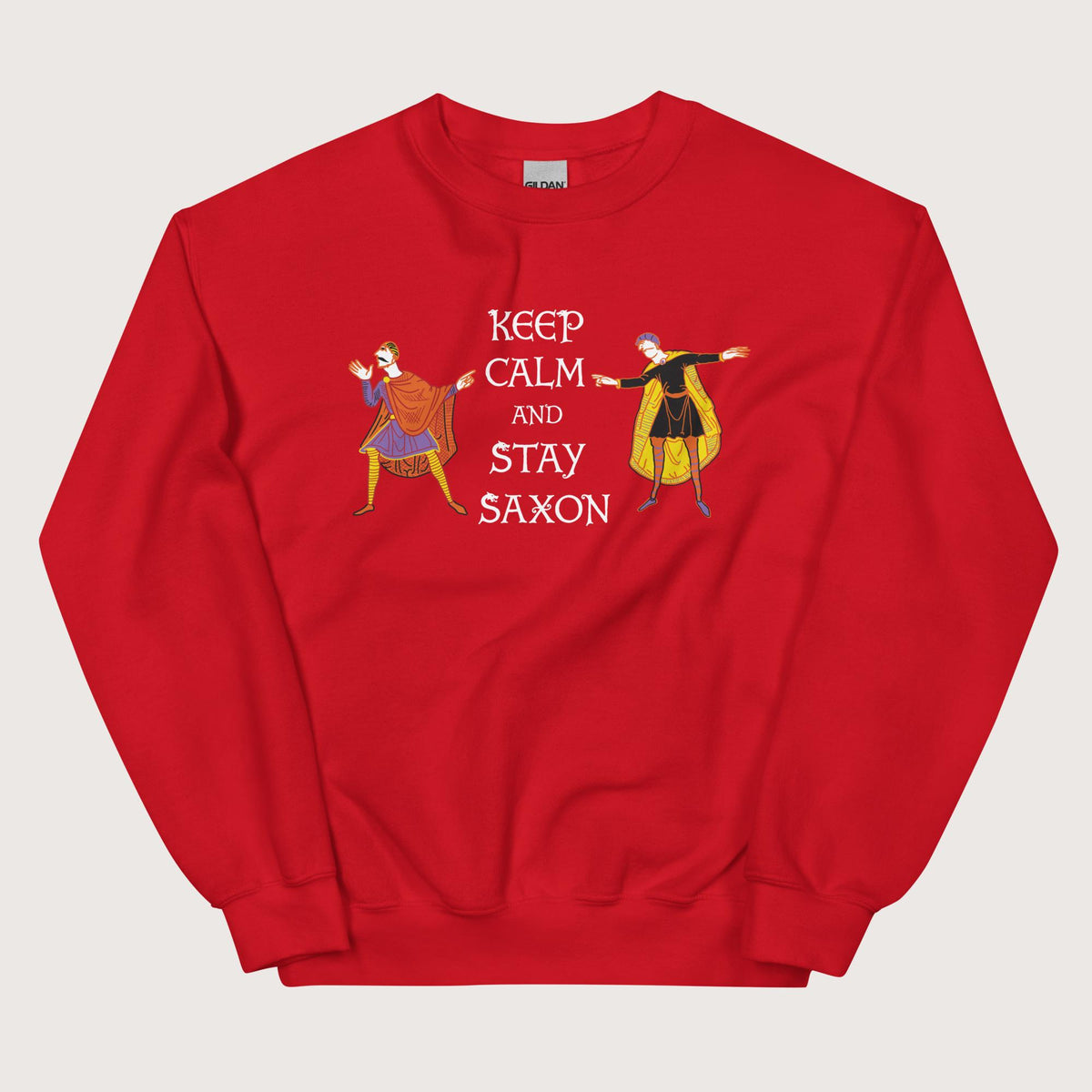 Red Harold Godwinson Keep Calm and Stay Saxon Sweatshirt - history buff gift by HistoHead