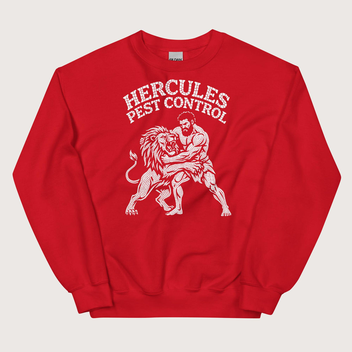 Red Hercules Pest Control Sweatshirt - history buff gift by HistoHead