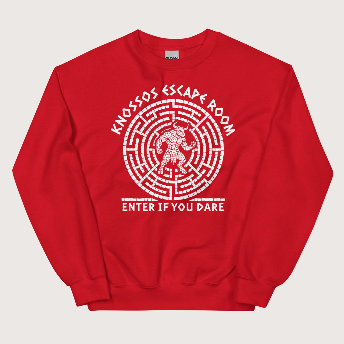 Red Knossos Escape Room Enter If You Dare Sweatshirt - history buff gift by HistoHead