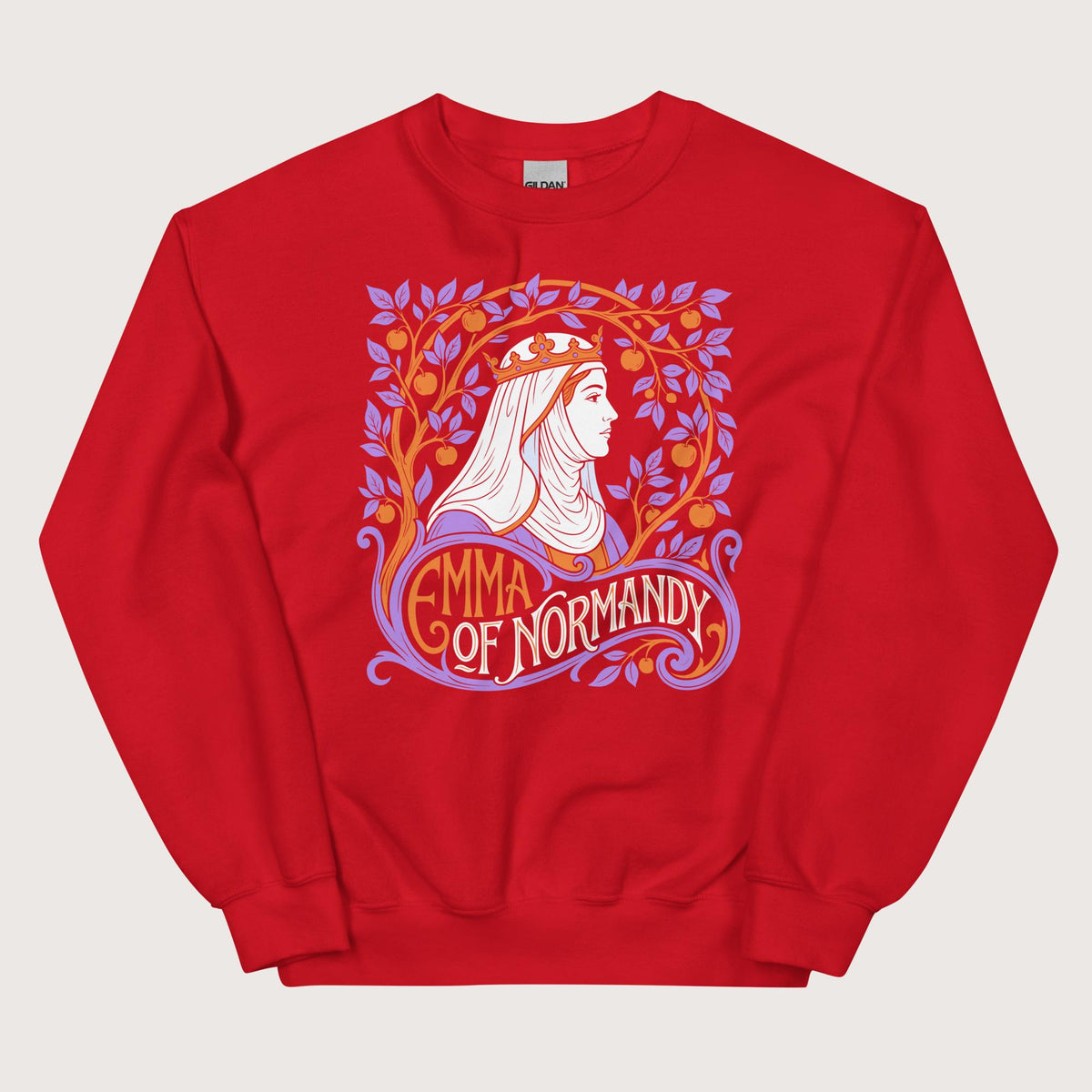 Red Emma Of Normandy Sweatshirt - history buff gift by HistoHead