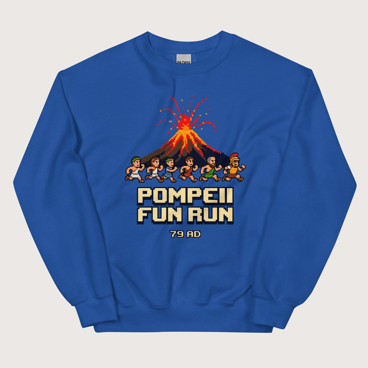 Royal Pompeii Fun Run Pixel Art Sweatshirt - history buff gift by HistoHead