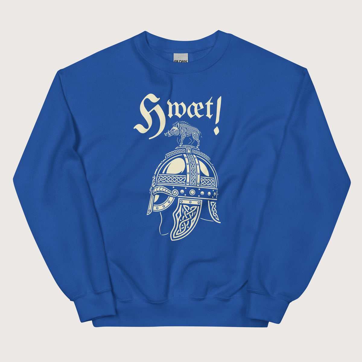 Royal Hwæt Boar-Crested Helmet Sweatshirt - history buff gift by HistoHead