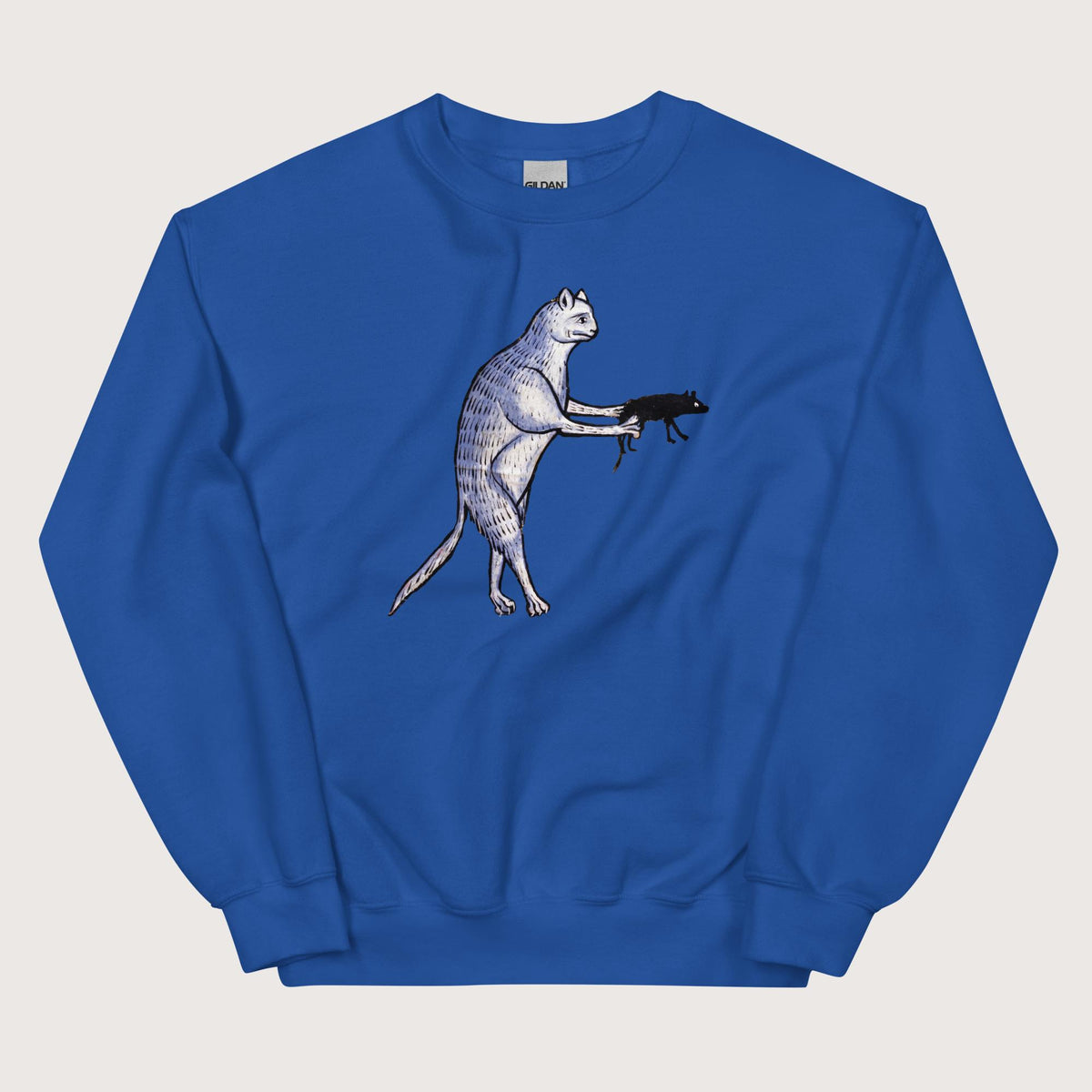 Royal Weird Medieval Cat's Mouse-Gun Sweatshirt - history buff gift by HistoHead
