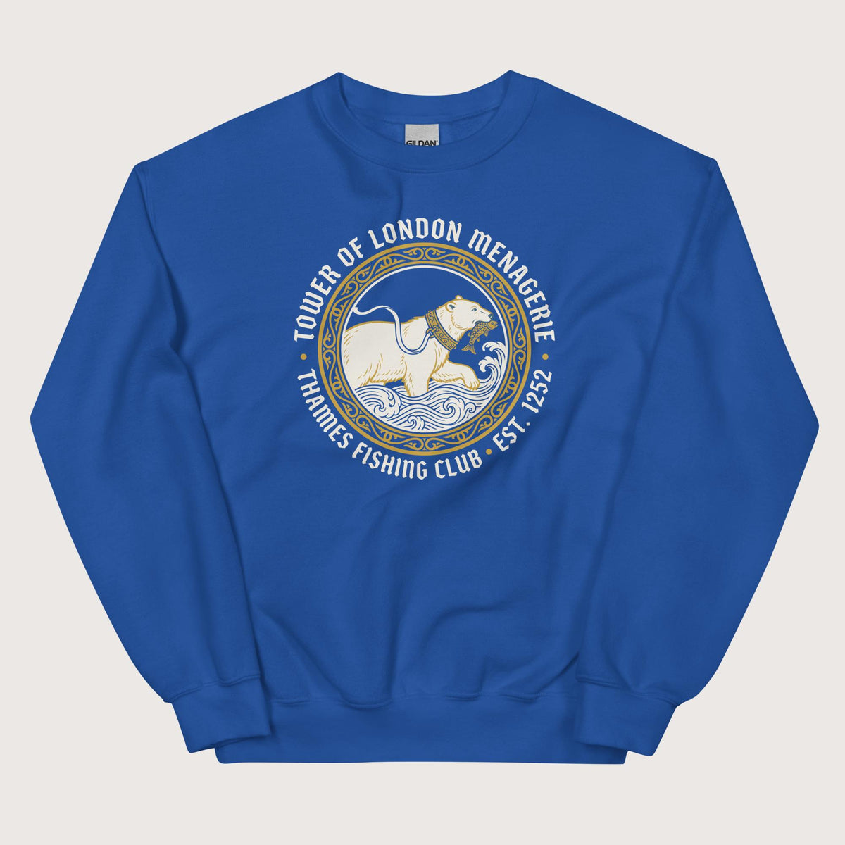 Royal Tower Of London Menagerie Thames Fishing Club Sweatshirt - history buff gift by HistoHead