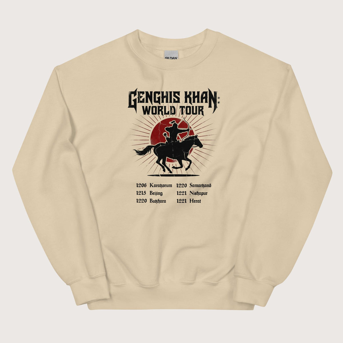 Sand Genghis Khan World Tour Sweatshirt - history buff gift by HistoHead