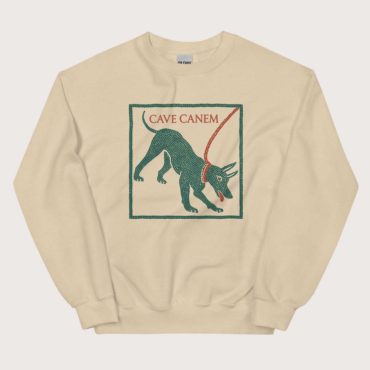 Sand Cave Canem Pompeii Mosaic Sweatshirt - history buff gift by HistoHead