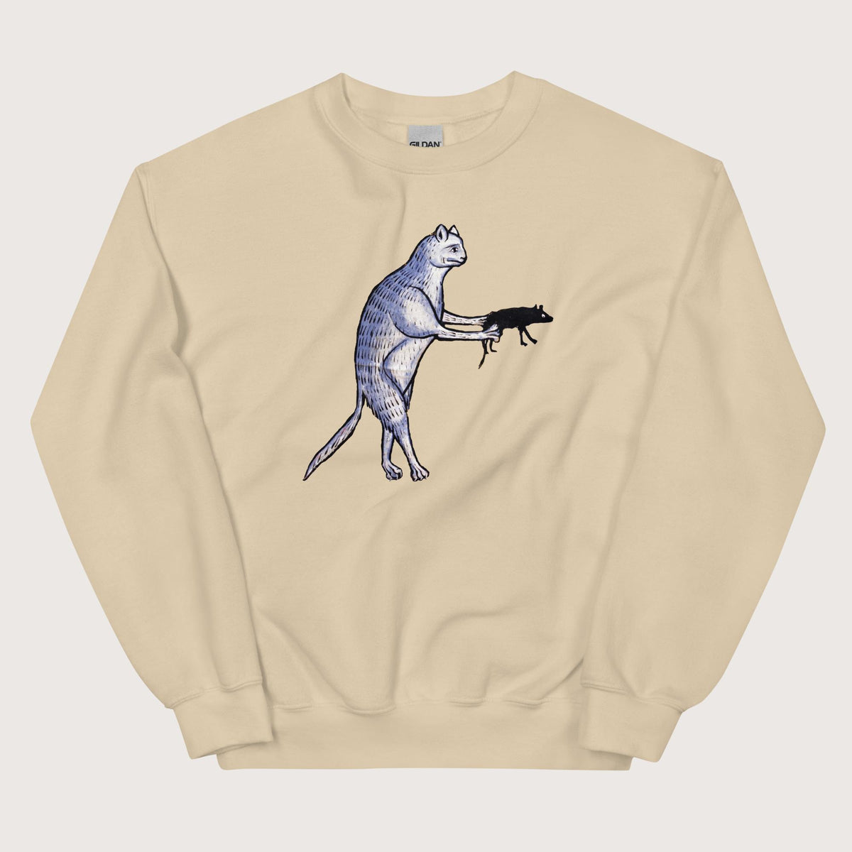 Sand Weird Medieval Cat's Mouse-Gun Sweatshirt - history buff gift by HistoHead