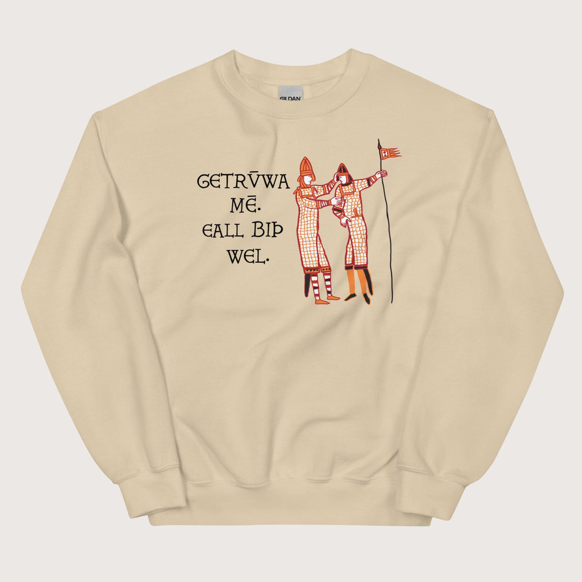 Sand Bayeux Tapestry Trust Me Everything Will Be Fine Old English Sweatshirt - history buff gift by HistoHead
