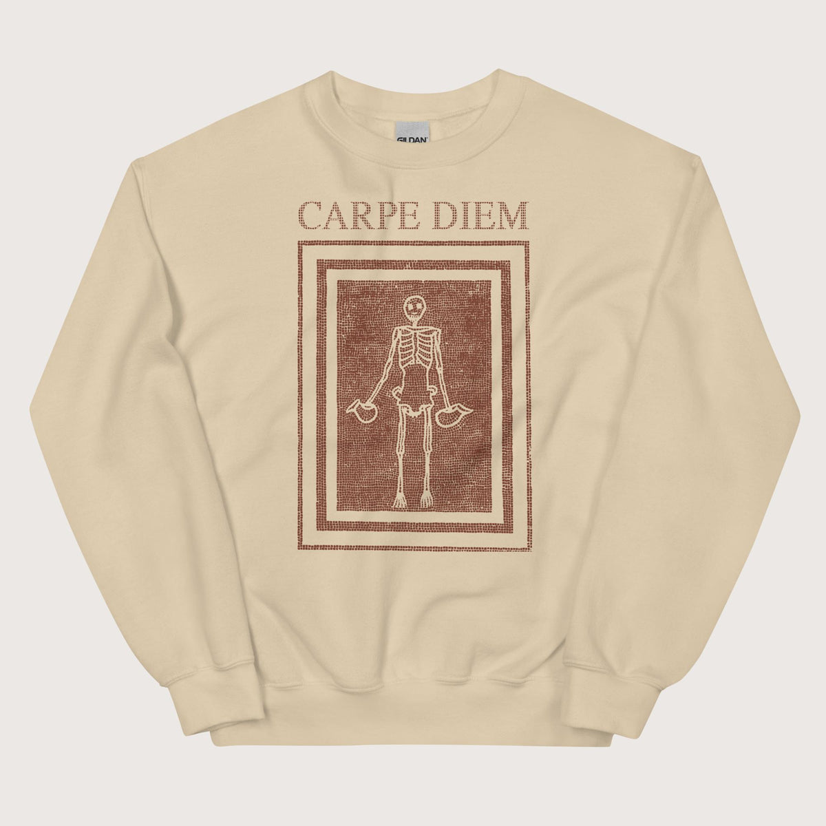 Sand Carpe Diem Skeleton Sweatshirt - history buff gift by HistoHead